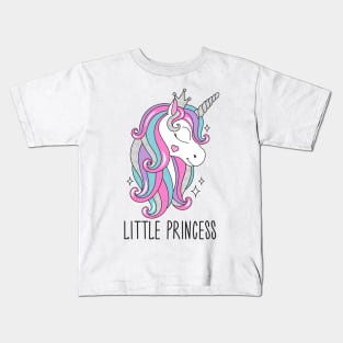 little princess unicorn, modern style tshirt Kids T-Shirt